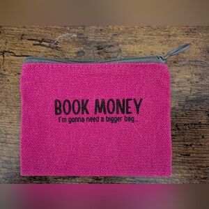 Book Money Pink Canvas Coin Purse